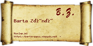 Barta Zénó névjegykártya