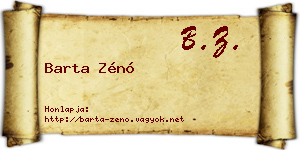 Barta Zénó névjegykártya