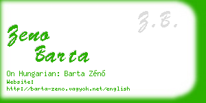zeno barta business card